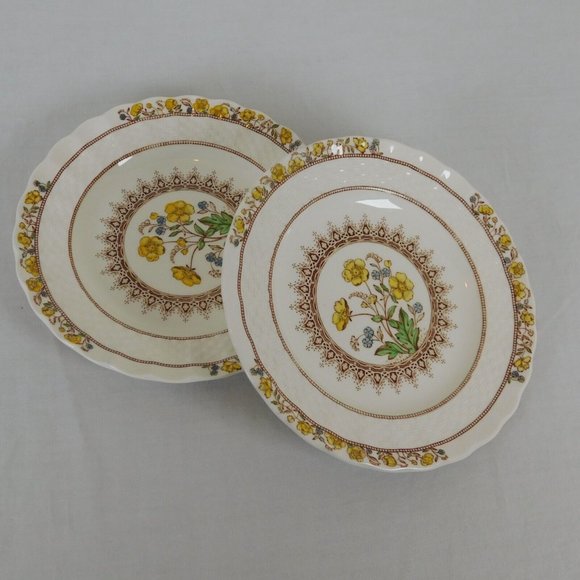 Lot of 2 Spode Buttercup New Black Backstamp Bread Butter Plate 6.5 in England - Picture 9 of 9